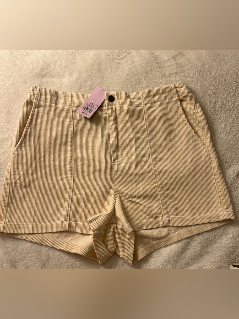 wild fable High-Waist Corduroy Shorts in Cream